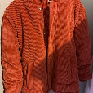 Cat & Jack Rust Orange Corduroy Puffer Jacket